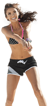 Nina Dobrev Volley Ball - Nina Dobrev Work Out (400x400), Png Download
