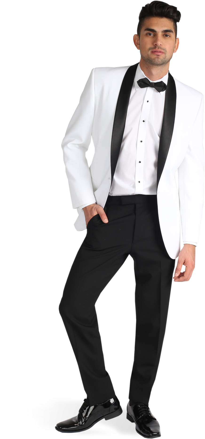 Black Shawl Lapel Tuxedo - Black And White Prom Tuxedos (1188x1980), Png Download