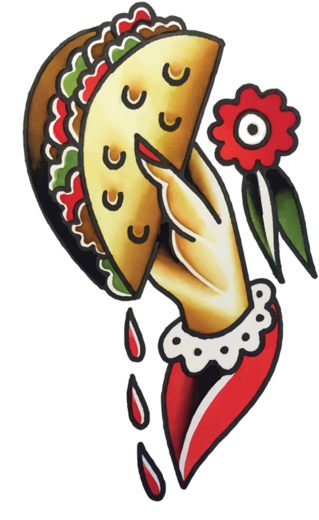 Taco To Go - Traditional Taco Tattoo (690x690), Png Download