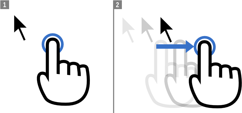 Drag To Move The Mouse Pointer And Tap To Click - Drag And Drop Mouse (960x384), Png Download