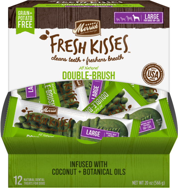 Merrick Fresh Kisses Grain Free Coconut Oil And Botanicals - Merrick Fresh Kisses Double-brush Coconut Oil , 25 (700x700), Png Download