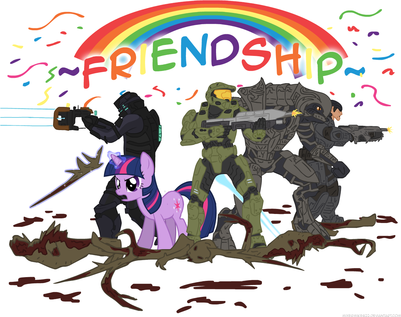 Friendship - Halo Vs My Little Pony (1280x1024), Png Download