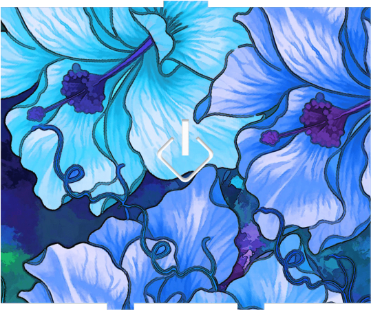 1 High Power - Blue Flowers 5'x7'area Rug (1000x450), Png Download