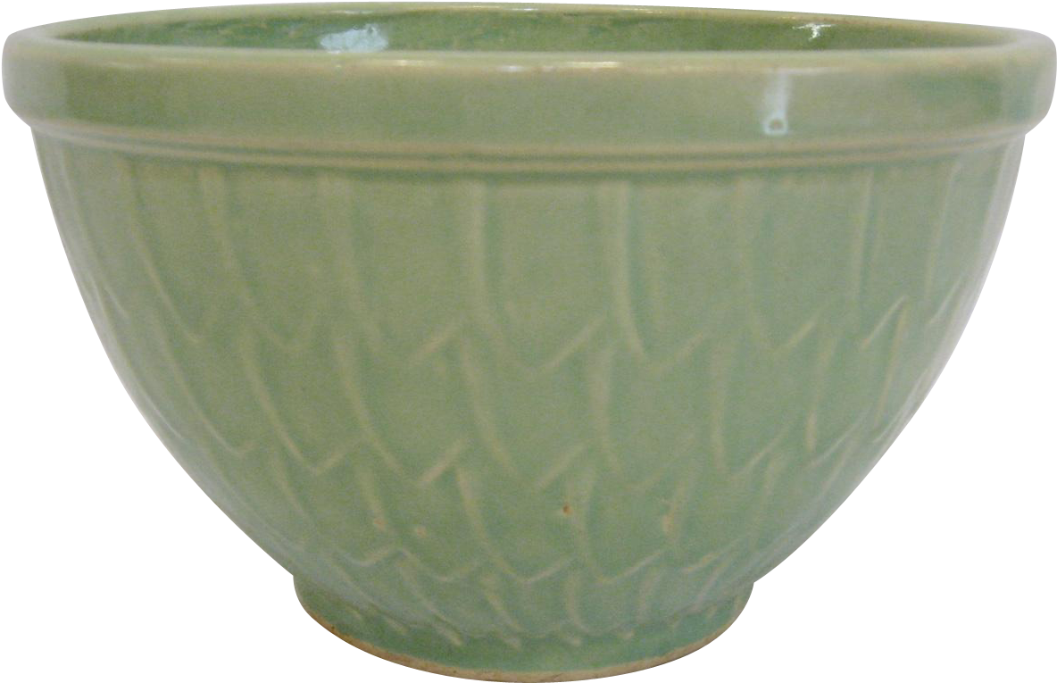 Signed Mccoy Fish Scale Mixing Bowl - Casserole (1183x1183), Png Download