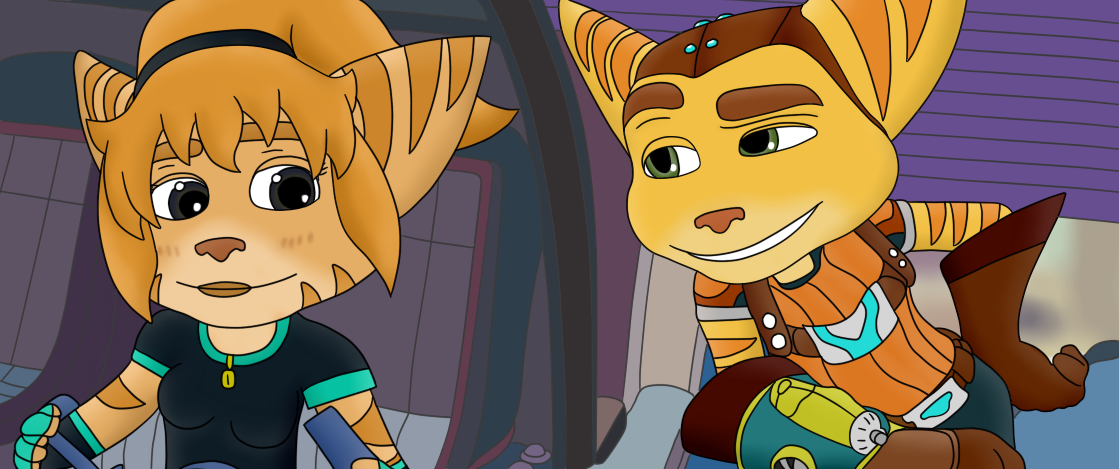 Ratchet And Clank Redraw (1119x469), Png Download