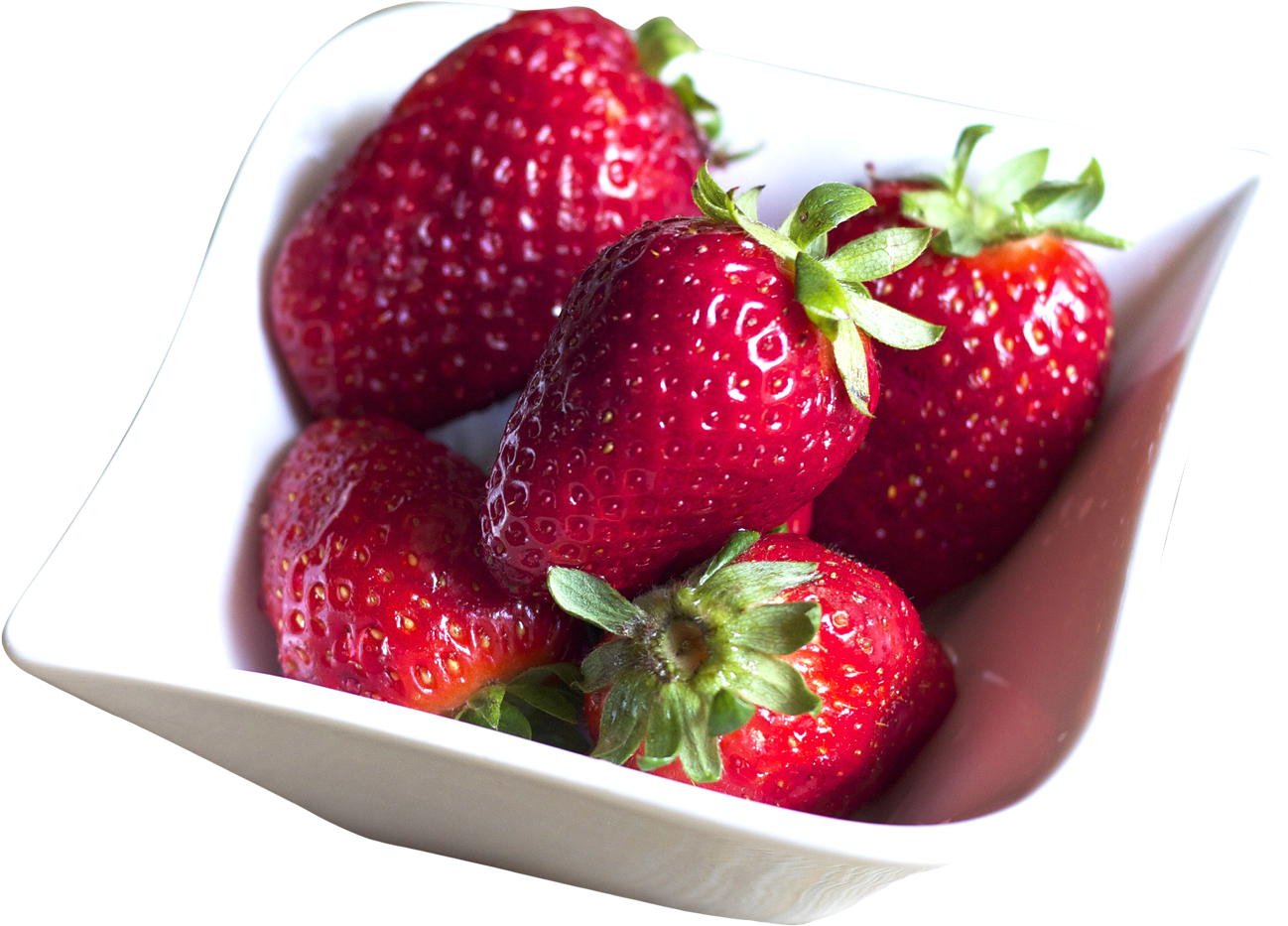 Bowl Filled With Fresh Strawberries Png Image - Strawberry In Bowl Transparent (1350x1008), Png Download