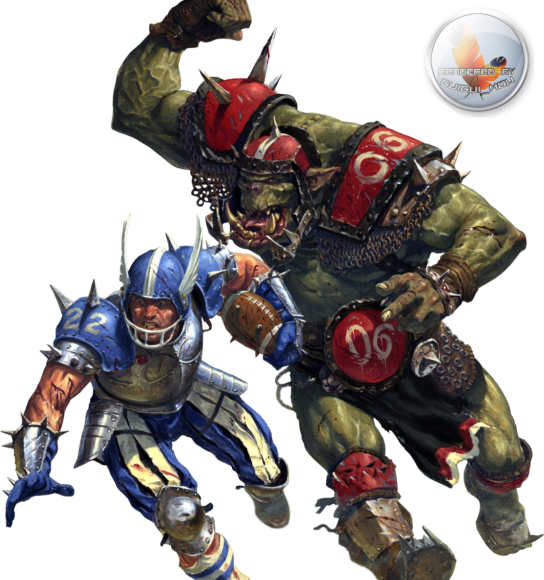 6836 Render Blood Bowl - Warhammer Blood Bowl (1115x1187), Png Download