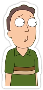 Rick And Morty Jerry Png - Jerry Sticker Rick And Morty (375x360), Png Download