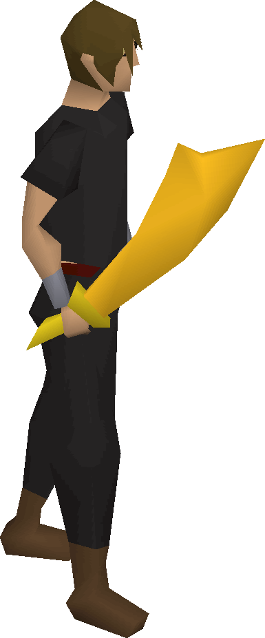 Gilded Scimitar Equipped Png (385x927), Png Download