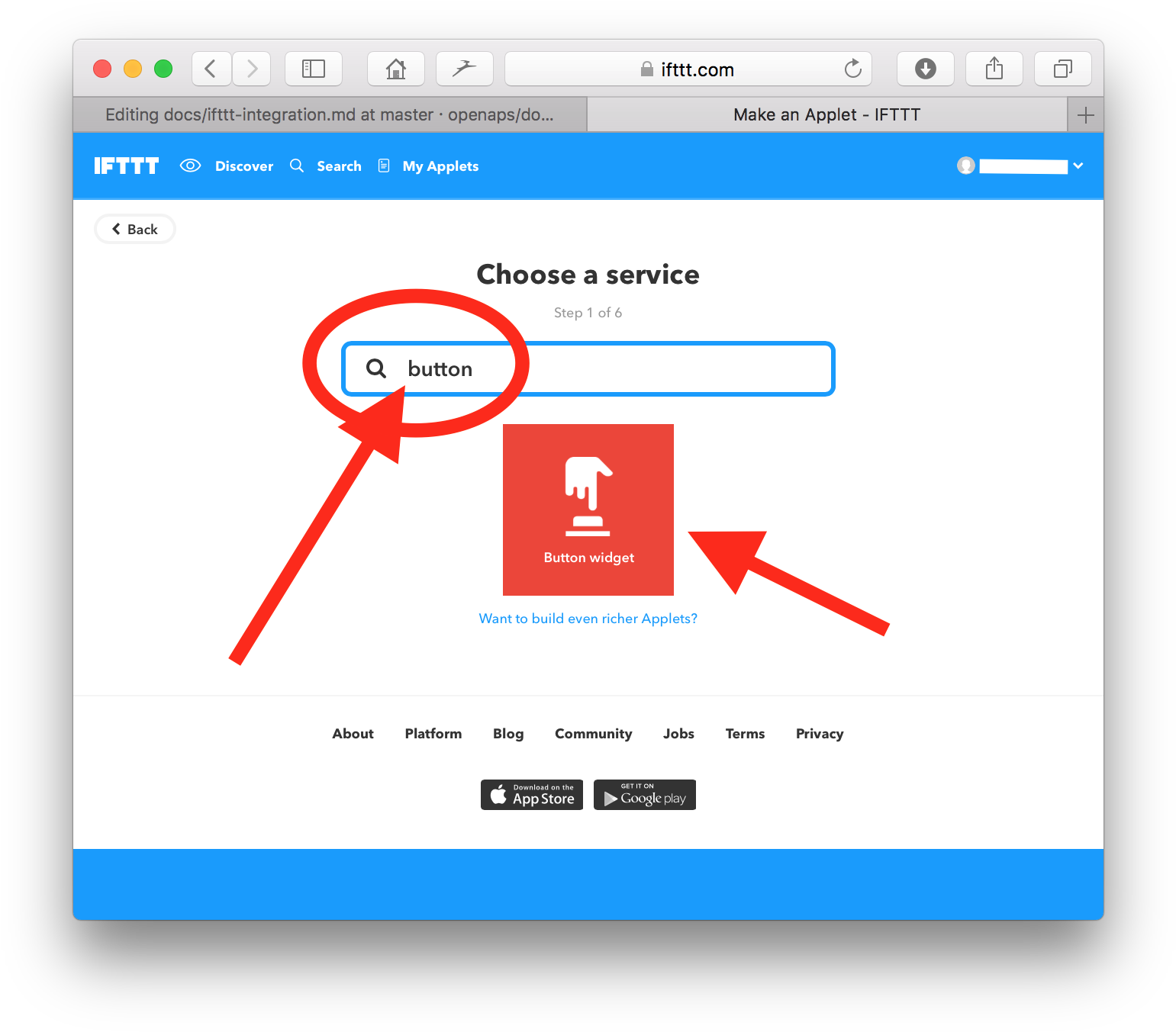 Connect The Buttonwidget By Clicking On The Large Red (1574x1378), Png Download