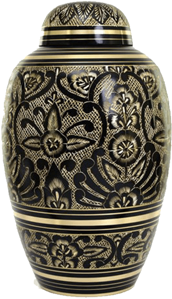 Black Gold-patterned Urn (800x800), Png Download
