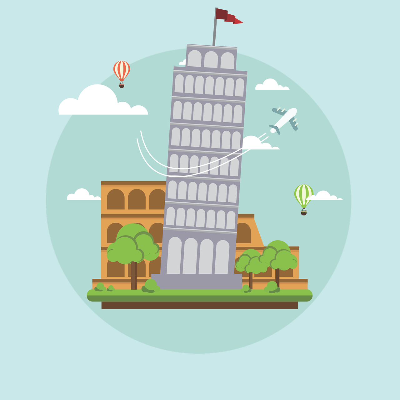 Italy, Roma Landmark Landscape Italy Rome Archite (1280x1279), Png Download