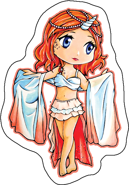 Belly Dancer Goldeen Keychain (700x700), Png Download