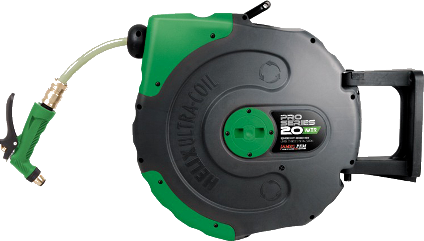 Jamec Pem 20m Pro Series Helix Retractable Water Hose (1518x969), Png Download