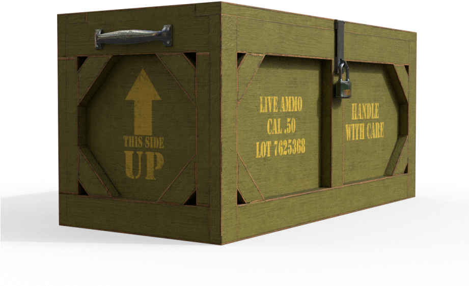15 Wooden Military Case Pbr Royalty-free 3d Model (920x613), Png Download
