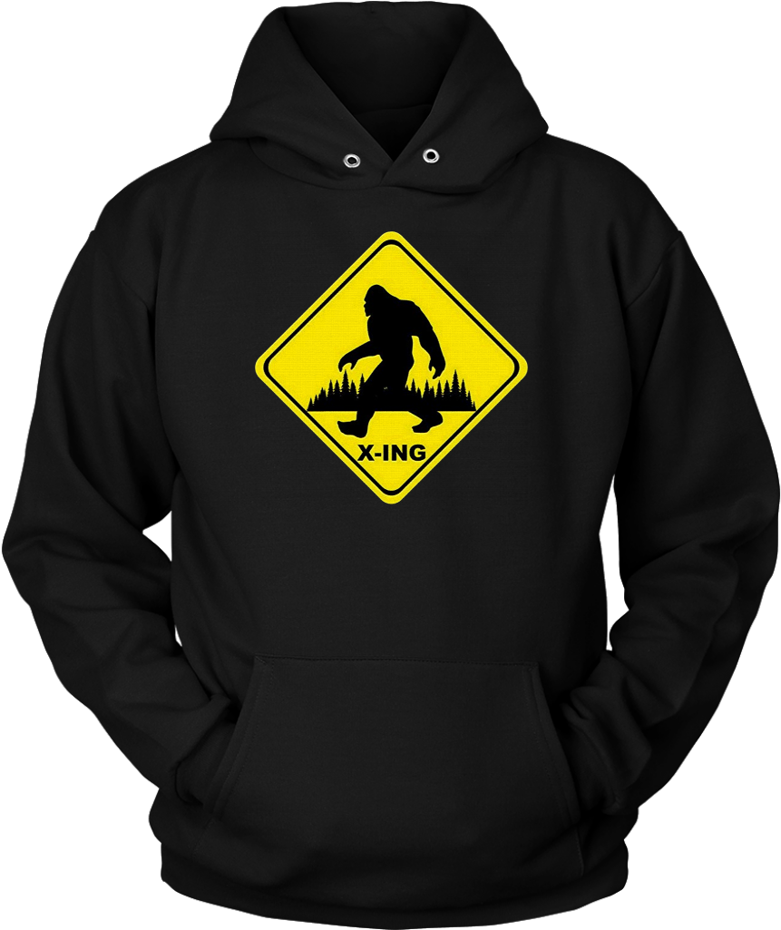 Bigfoot Sasquatch Yeti Crossing Caution Warning Sign (1024x1024), Png Download