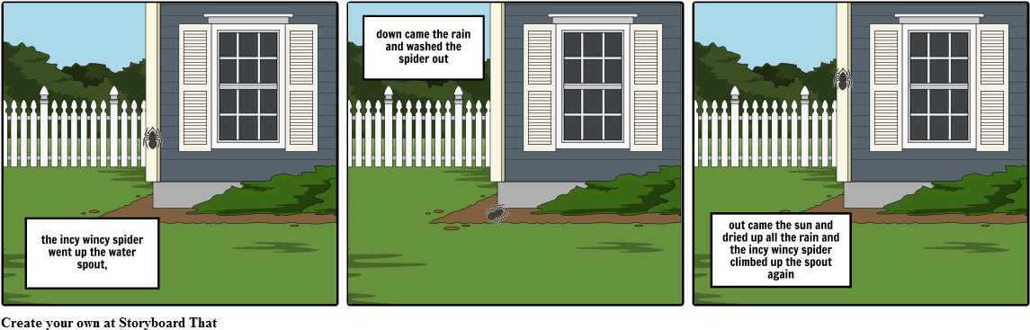 Incy Wincy Spider Storyboard (1164x385), Png Download