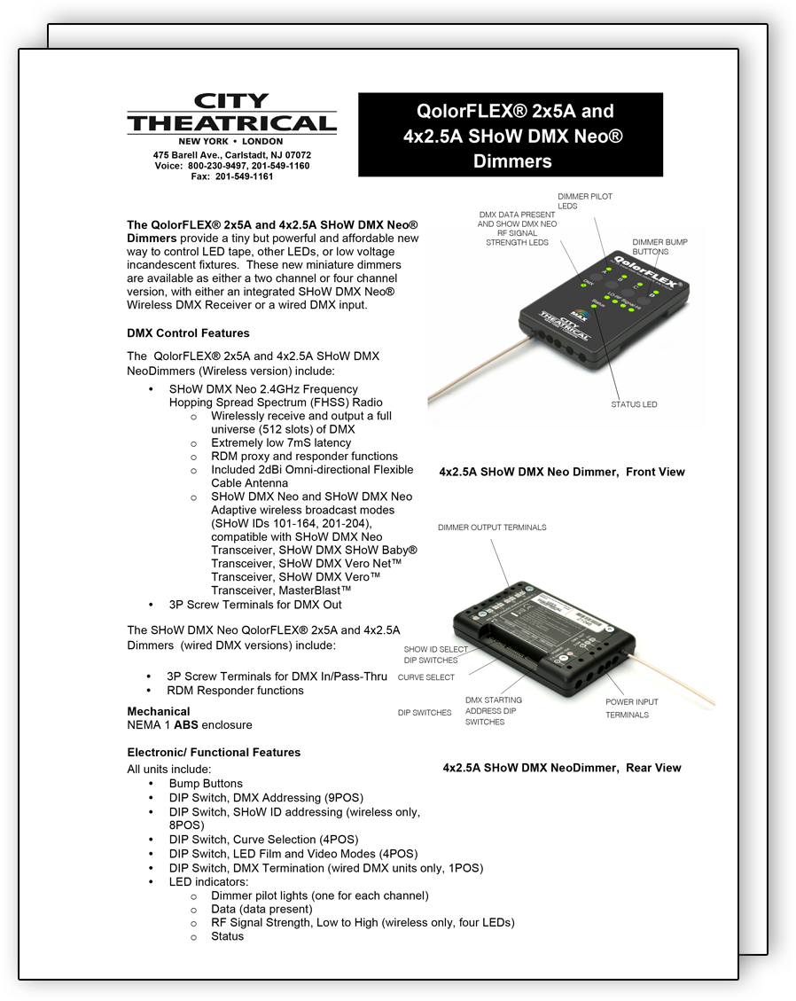 Cut Sheet For Qolorflex Show Dmx Neo (1137x1137), Png Download