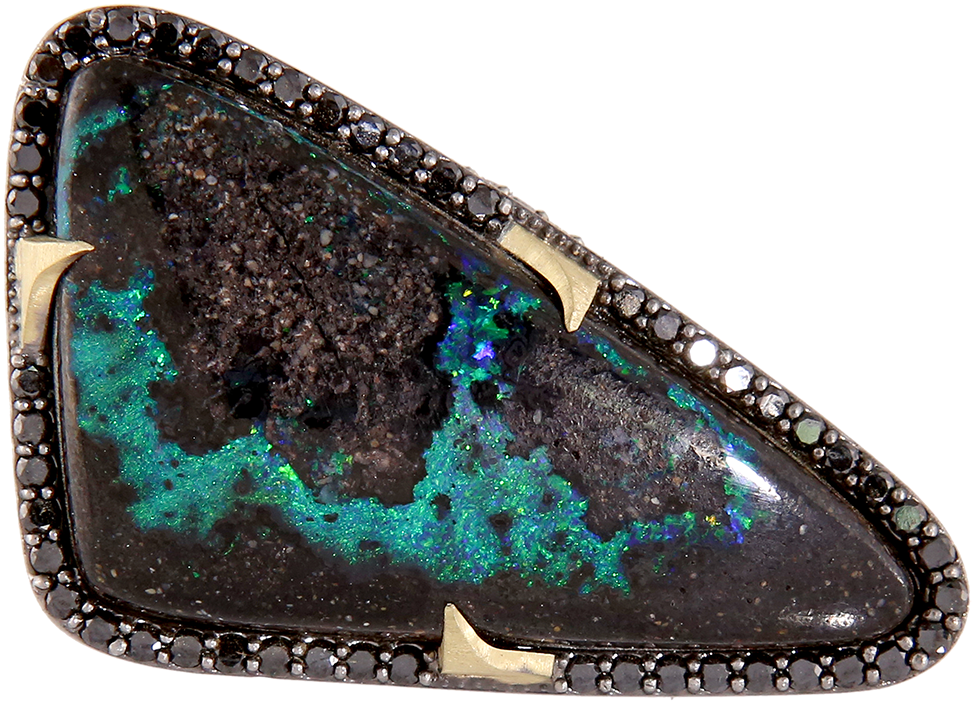 Australian Boulder Opal Statement Ring (1024x1024), Png Download