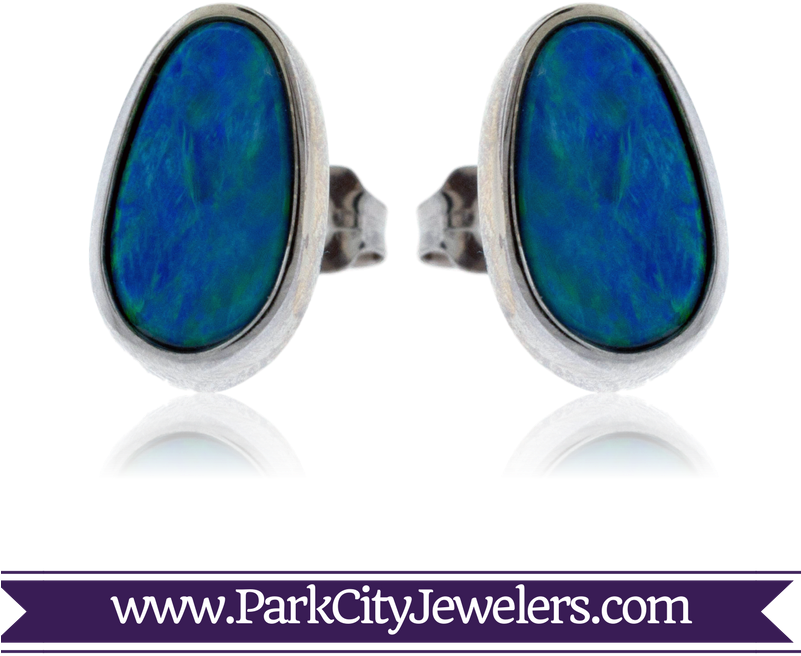 Australian Opal Doublet Post Earrings (800x800), Png Download