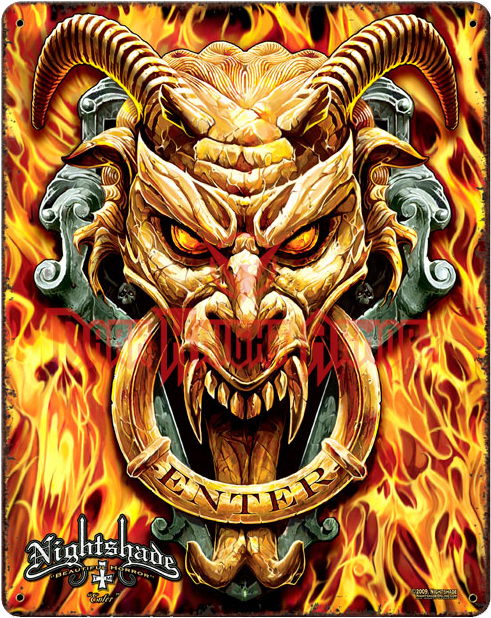 Demonic Enter Vintage Sign Pt Nts T (645x645), Png Download