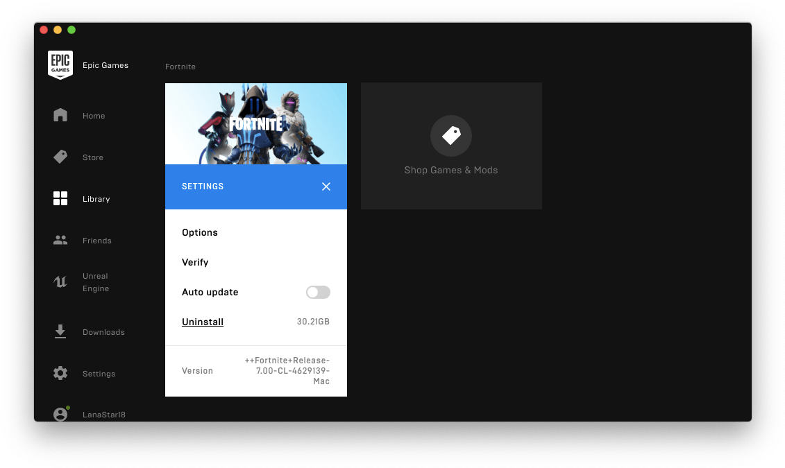 Select Fortnite → Click On The Gear Icon → Select Uninstall (1146x688), Png Download