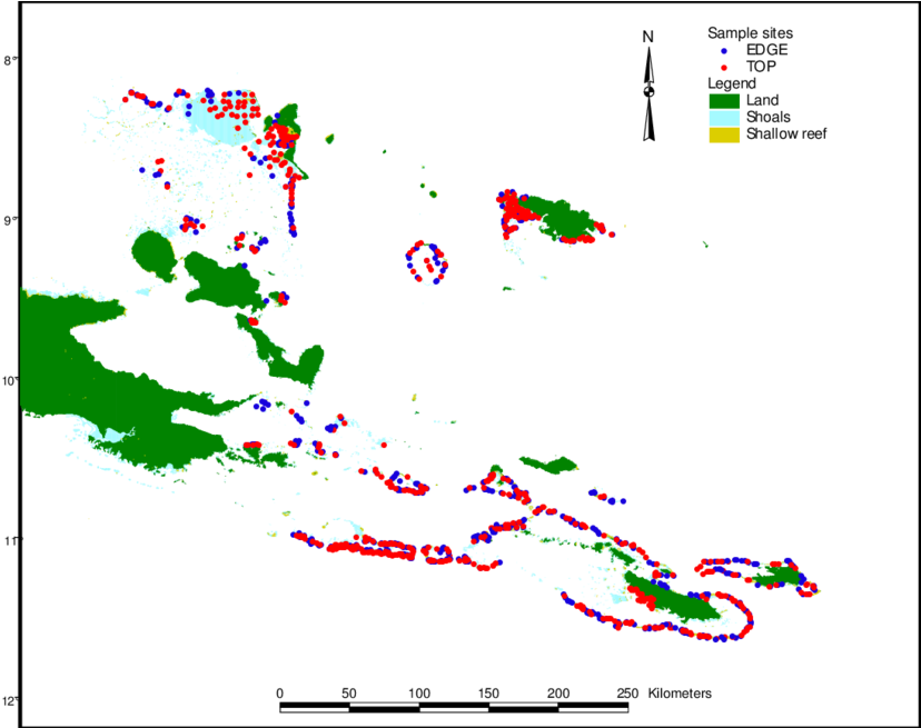 Map Of Milne Bay Showing The Location Of Sites Sampled (850x654), Png Download