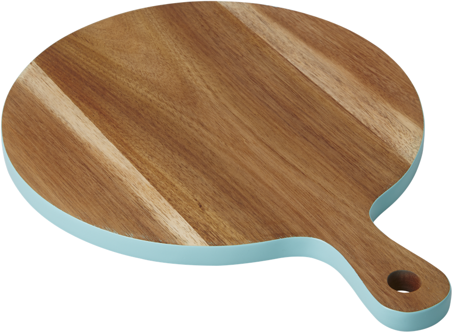 Small Acacia Wood Chopping Board Mint Blue Edging Rice (1024x1024), Png Download