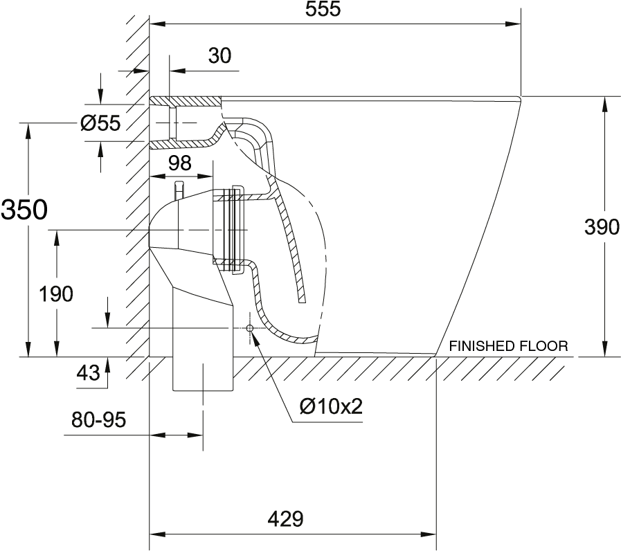 American Standard Acacia E Back To Wall Pan With Soft (1200x900), Png Download