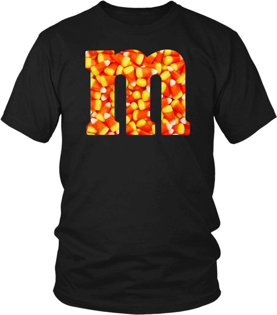Halloween Letter M Monogram Alphabet Candy Corn T Shirt (1024x1024), Png Download