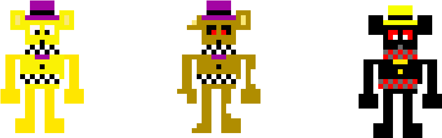 Pixel Fredbear,nightmare Fredbear And Nightmare (1060x390), Png Download