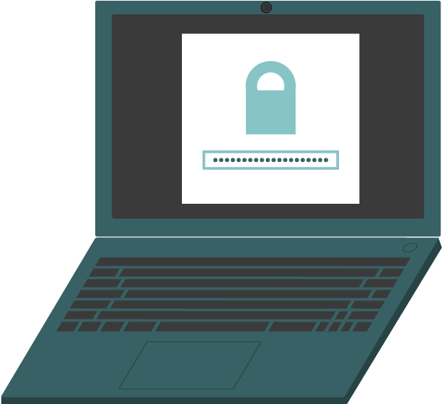 A Smart Phone And Laptop That Each Have A Password-protected (800x600), Png Download