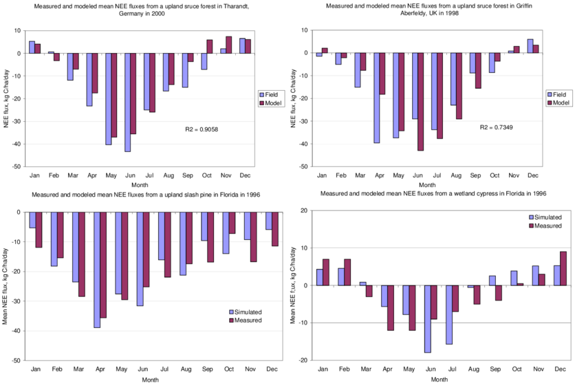 Modeled Nee Fluxes For A Upland Spruce Forest In Tharandt, (850x567), Png Download
