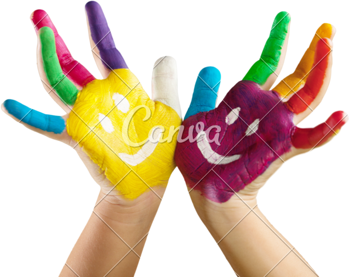 Finger Paint Hands Png (800x591), Png Download