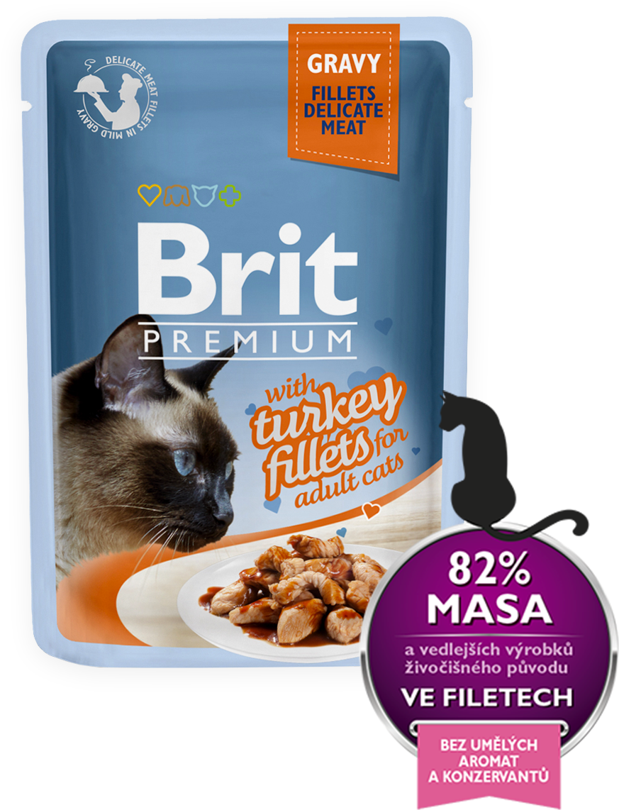 Brit Premium Cat Pouch With Turkey Fillets In Gravy (1200x1600), Png Download
