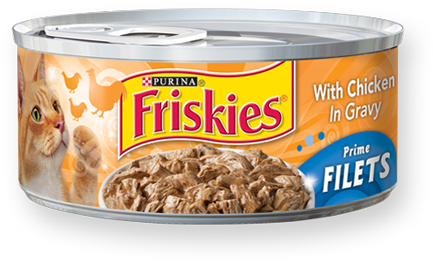 1035 Friskies Wet Cat Food Prime Filets Chicken In (700x489), Png Download