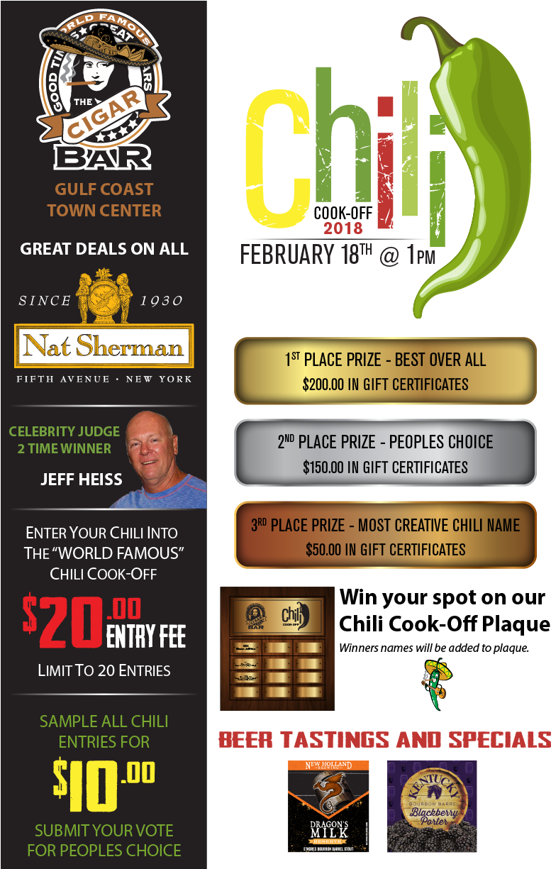 Chili Cook-off Featuring Nat Sherman Cigars (792x1224), Png Download