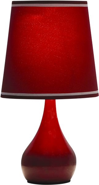 Image For Bedside Lamp With Red Fabric Shade From Economax (519x804), Png Download