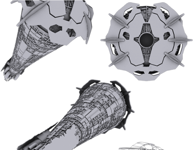 Drawn Spaceship Mothership (640x480), Png Download