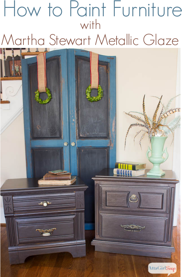 How To Paint Furniture With Martha Stewart Metallic (640x950), Png Download