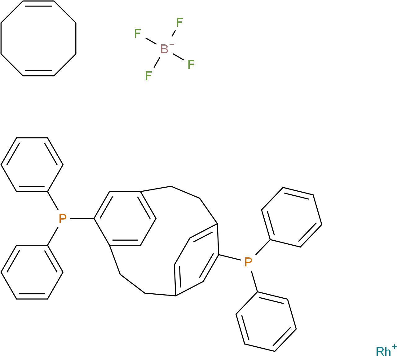 [rh Cod Phanephos]bf4 Molecular Structure Cas 849950 (1324x1191), Png Download
