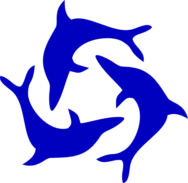 Clip Library Library Image Dolphin Clip Art Black And (600x586), Png Download