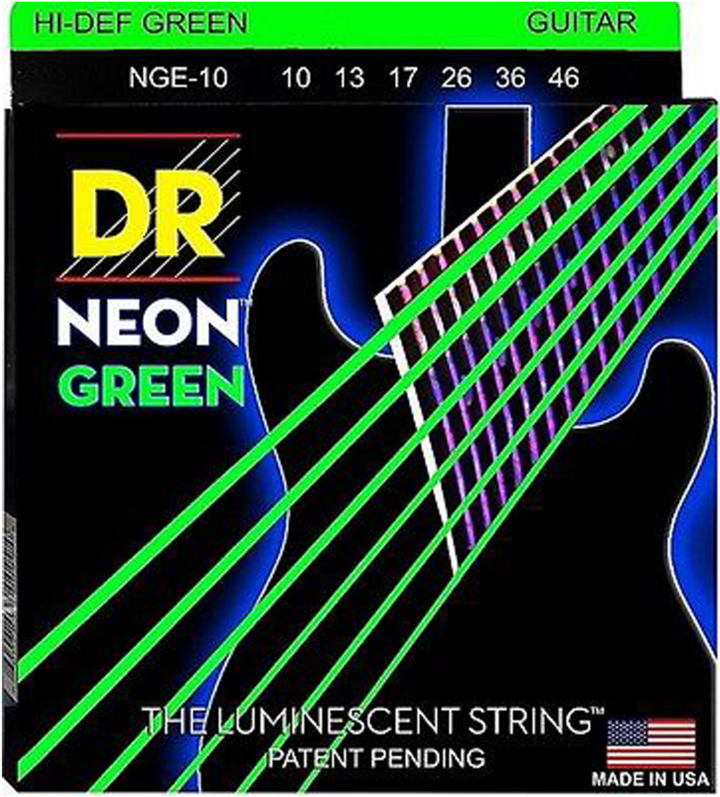 Dr Strings Hi Def Neon Green Electric Guitar Strings (1024x835), Png Download