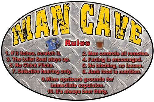 Rivers Edge Tin Sign Man Cave (510x652), Png Download