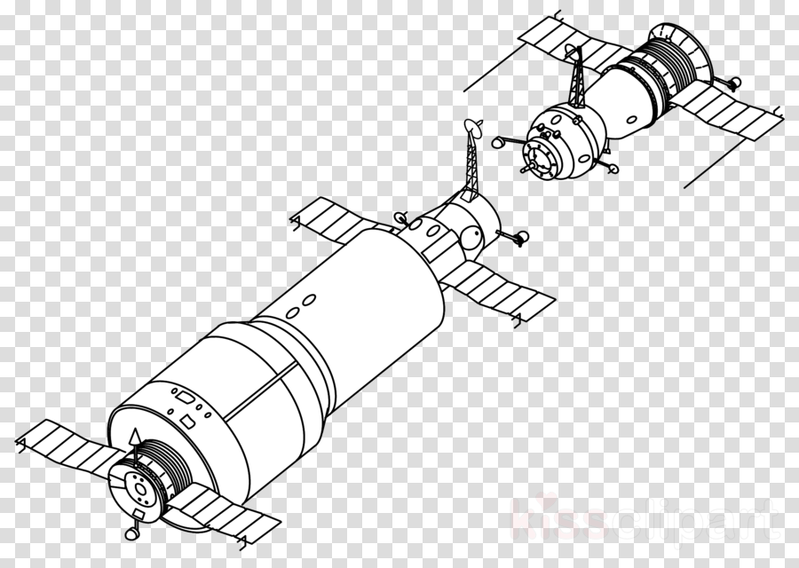Salyut 1 First Space Station Clipart International (900x640), Png Download