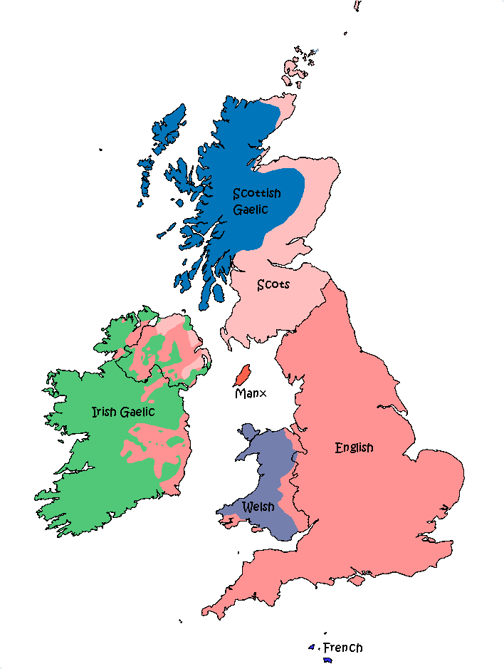 Languages Of Great Britain And Ireland In 1800 [708 (708x939), Png Download