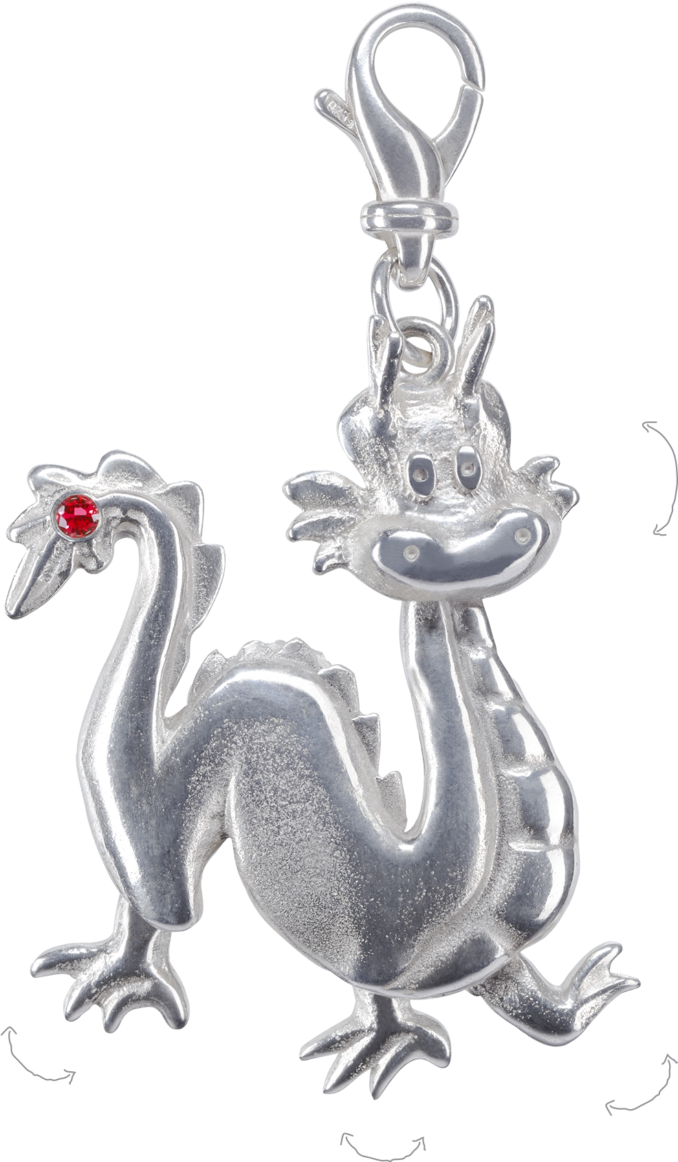 Handcrafted Silver Dragon Charm (1600x2000), Png Download