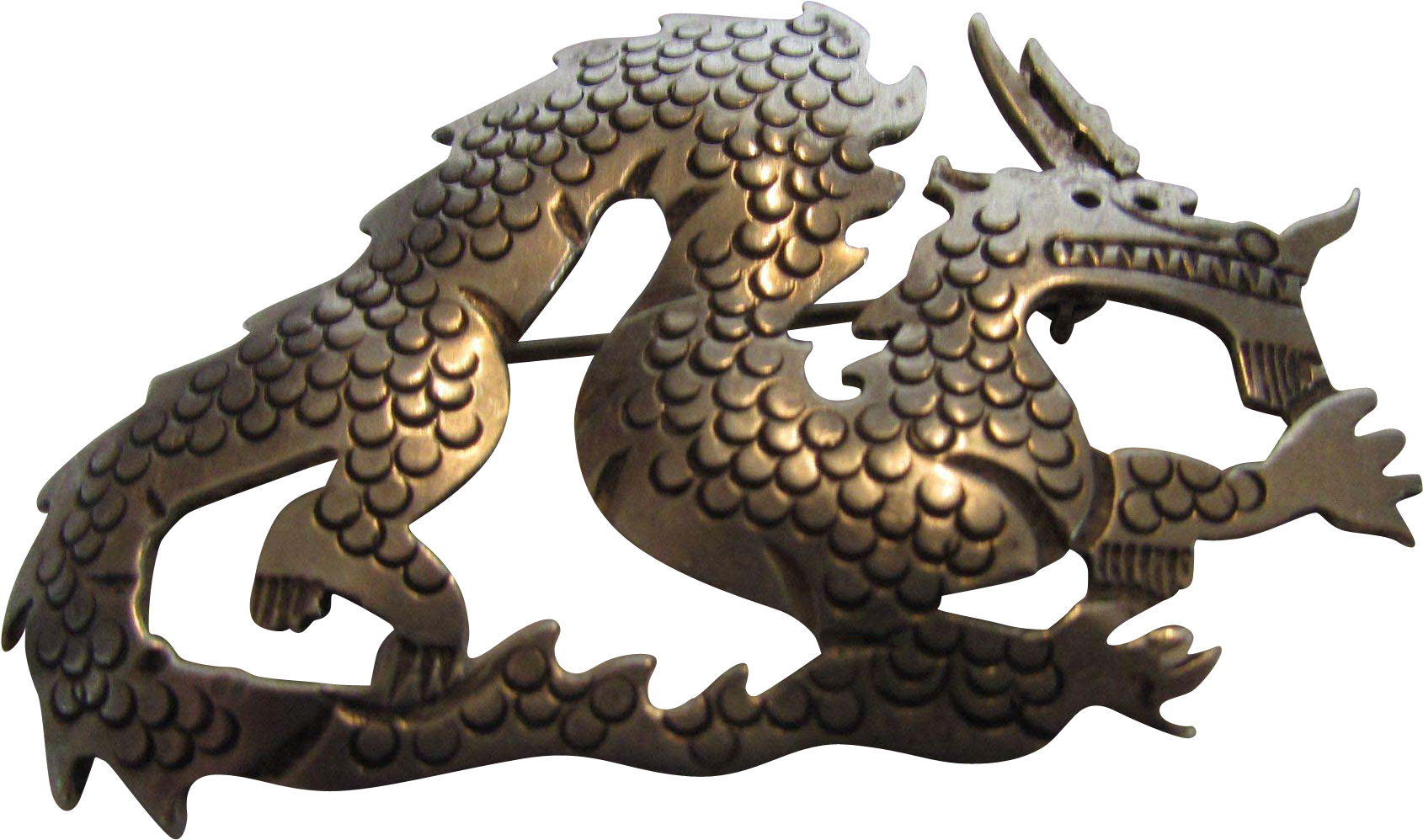 Sterling Silver Dragon Pin Artist Signed (1689x1689), Png Download