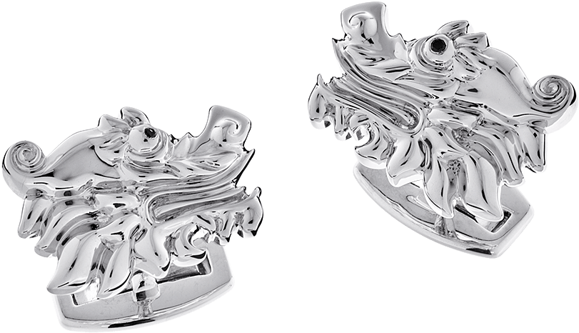 Silver Dragon Cufflinks (1000x1000), Png Download