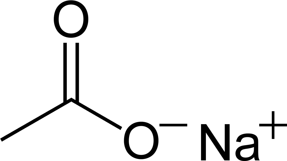 Sodium Acetate 2d Skeletal (1100x662), Png Download